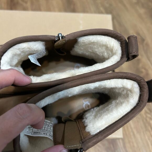 UGG Ashton chestnut suede wool ankle boots booties shoes women’s 8.5 new - Picture 4 of 6